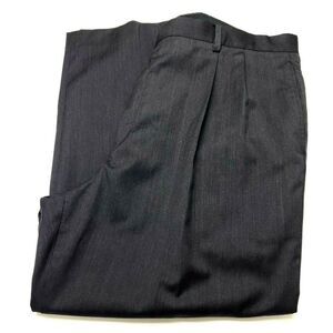 Jos A Bank Signature Collection Wool Dress Pants 39/26 Gray High Rise Pleated